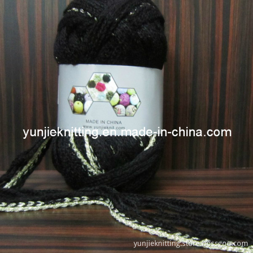 mesh yarn with silver golden edge for hand knitting
